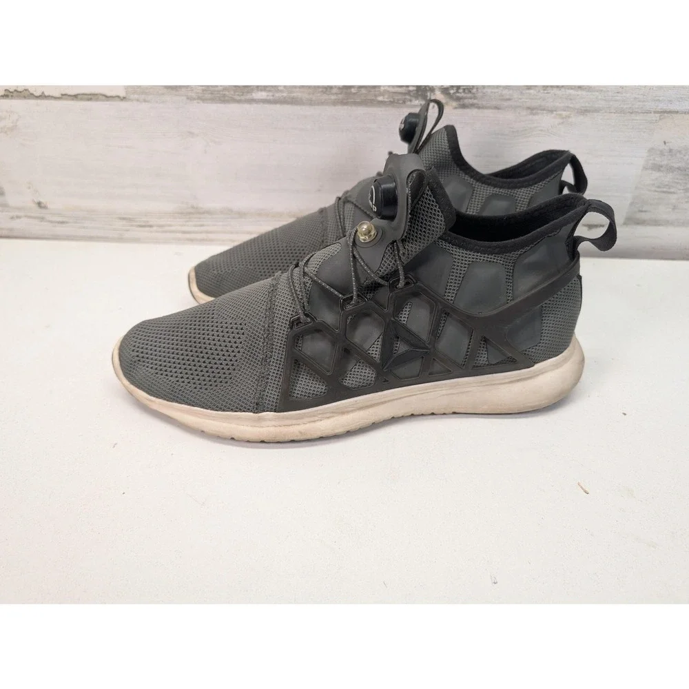 Reebok Pump Plus Tech Mens Running Shoes Gray Black BS8595 Size‎ 10.5